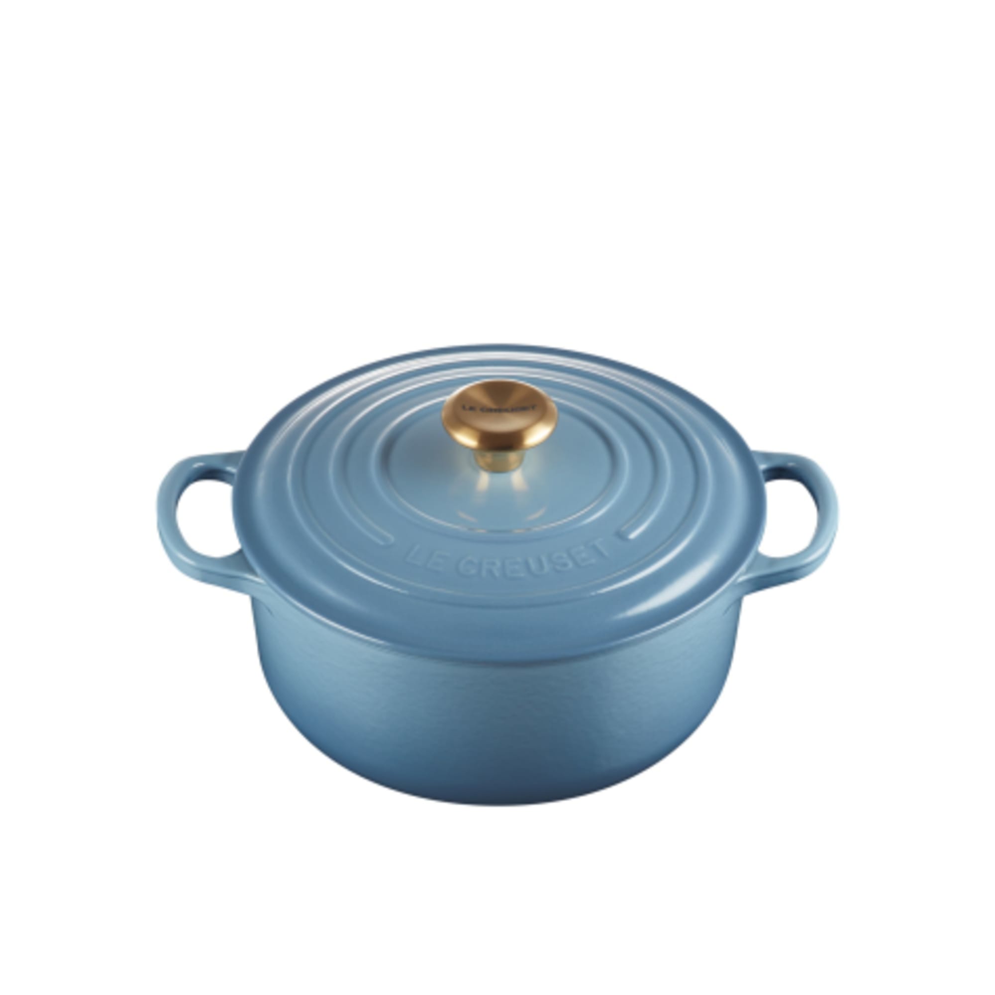 【新品未使用】LE CREUSET CASSEROLE 20cm (青) Le Creuset Signature Cast Iron Round Casserole 20cm Azure